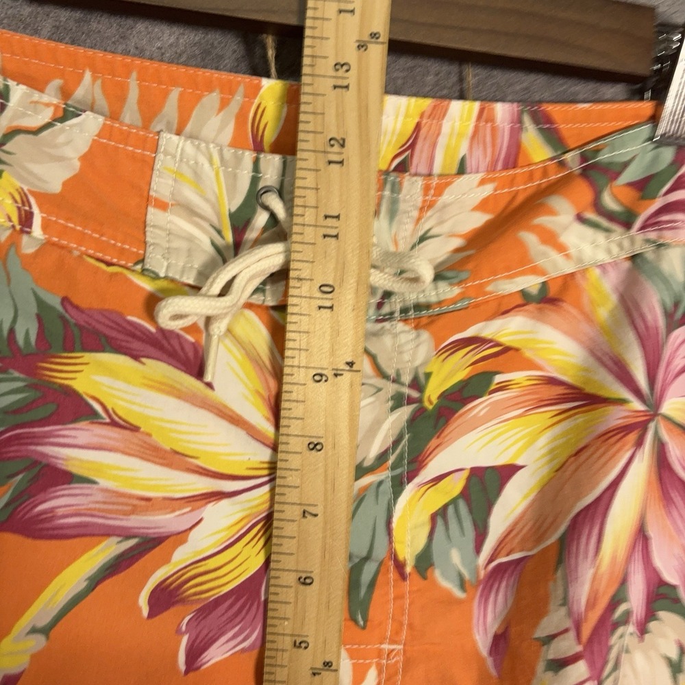Polo Ralph Lauren Board Shorts Mens 38 Orange Floral Pockets 11" Inseam - Picture 8 of 9
